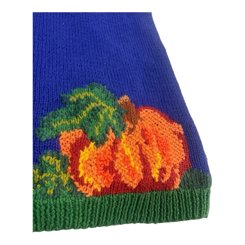 Vtg Marisa Christina Classics Hand Knitted S Blue Halloween Black Cat Sweater - Picture 10 of 15